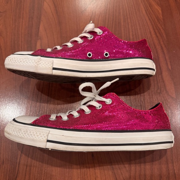 Converse Shoes - Pink Glitter Converse Sneakers size 8